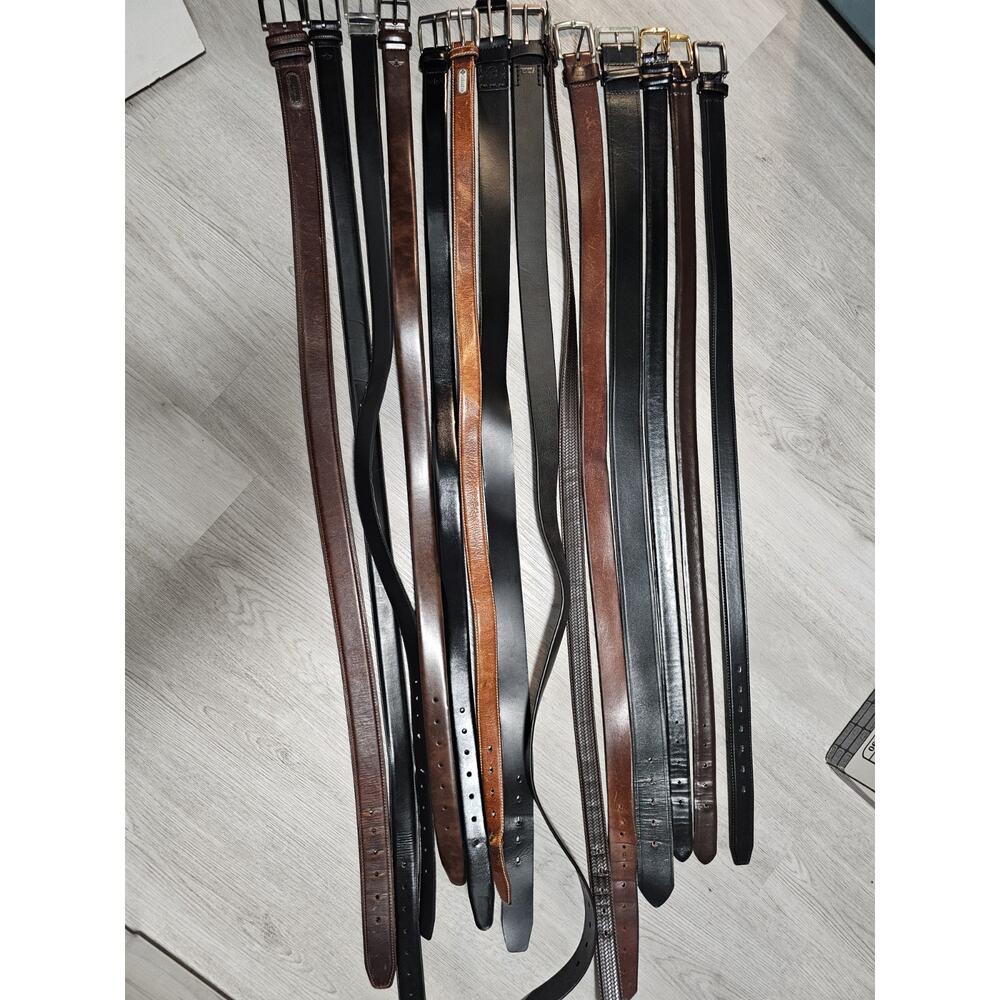 Leather Belt Lot Bundled Lot Of 14 Various Brands,Condition & Sizes AS IS